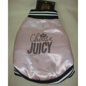 Juicy Couture Puffy Pink Rhinestone Dog Jacket Size M/L  NEW